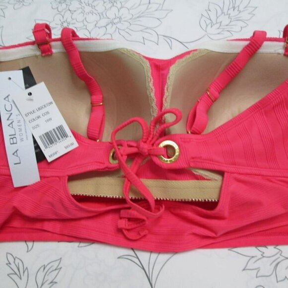 La Blanca Pink Bandeau Bikini Top - Picture 5 of 13